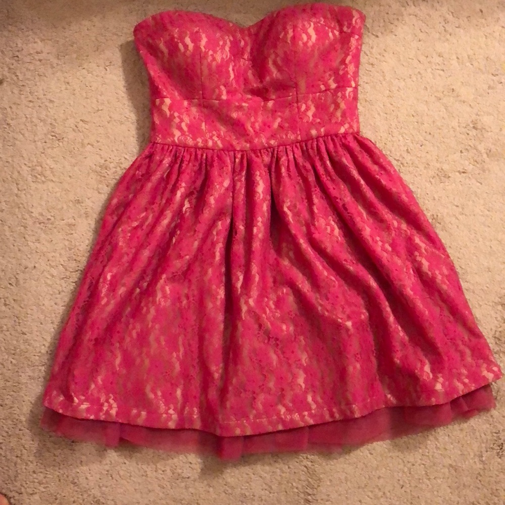 Hot Pink Bebe lace dress